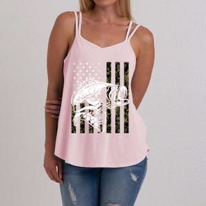 Camouflage American Flag Fisherman Women's Strappy Tank