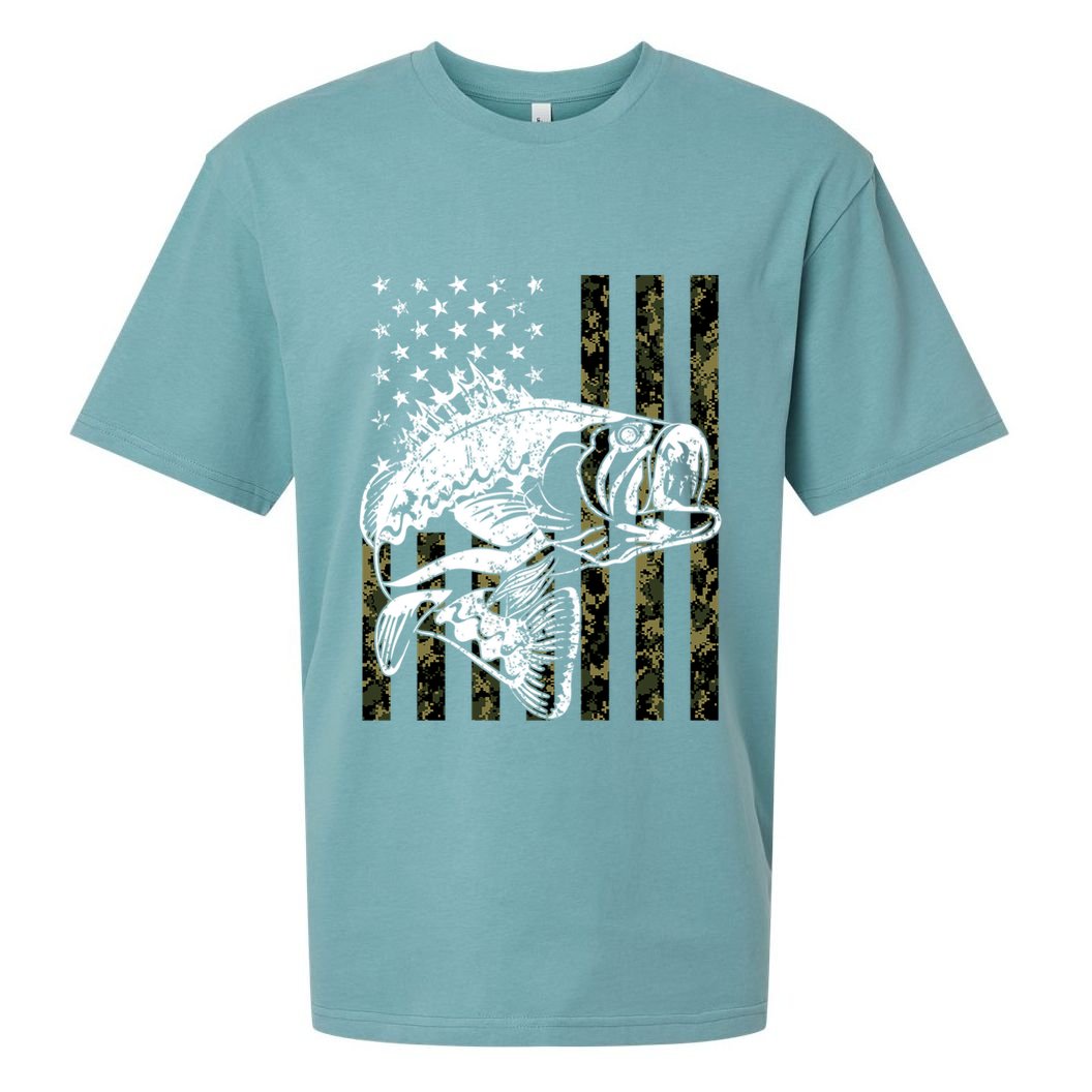 Camouflage American Flag Fisherman Sueded Cloud Jersey T-Shirt