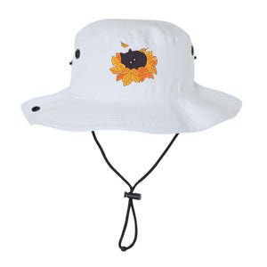 Cute Autumn Fall Sleeping Black Kitty Leaves Legacy Cool Fit Booney Bucket Hat