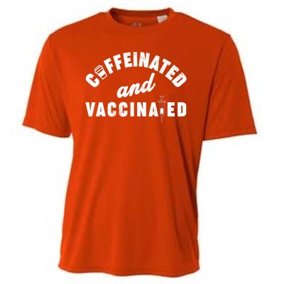 Caffeinated And Vaccinated Cooling Performance Crew T-Shirt