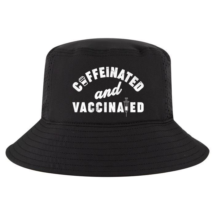Caffeinated And Vaccinated Cool Comfort Performance Bucket Hat