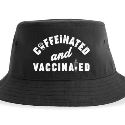 Caffeinated And Vaccinated Sustainable Bucket Hat