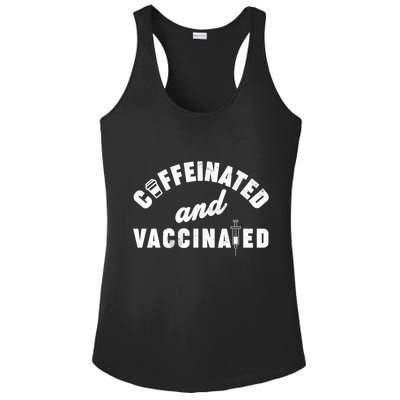 Caffeinated And Vaccinated Ladies PosiCharge Competitor Racerback Tank