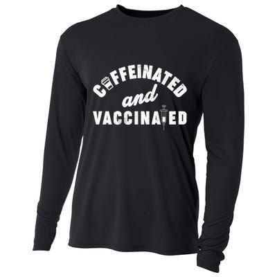 Caffeinated And Vaccinated Cooling Performance Long Sleeve Crew