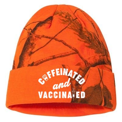 Caffeinated And Vaccinated Kati Licensed 12" Camo Beanie