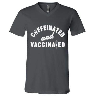 Caffeinated And Vaccinated V-Neck T-Shirt