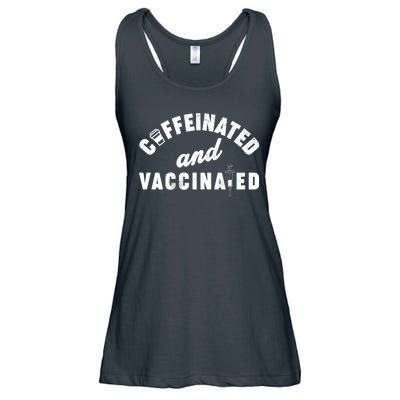 Caffeinated And Vaccinated Ladies Essential Flowy Tank