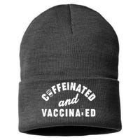 Caffeinated And Vaccinated Sustainable Knit Beanie