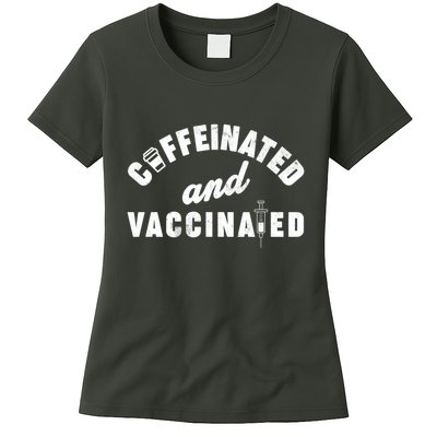 Caffeinated And Vaccinated Womens T-Shirt