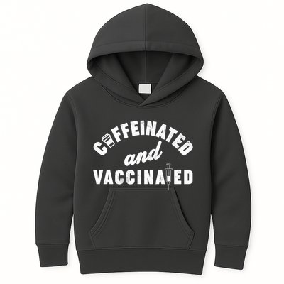 Caffeinated And Vaccinated Kids Hoodie