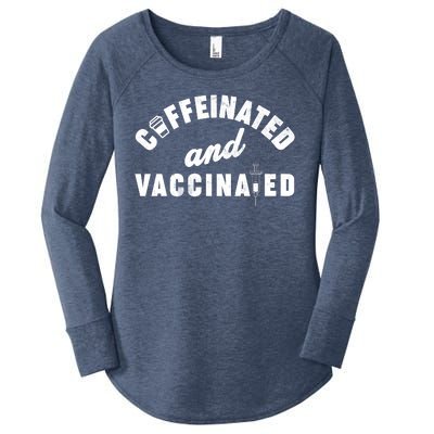 Caffeinated And Vaccinated Women's Perfect Tri Tunic Long Sleeve Shirt