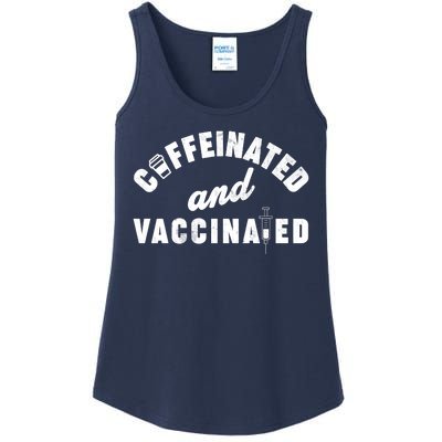 Caffeinated And Vaccinated Ladies Essential Tank