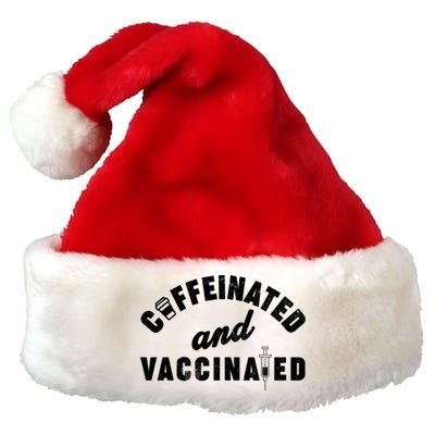 Caffeinated And Vaccinated Premium Christmas Santa Hat