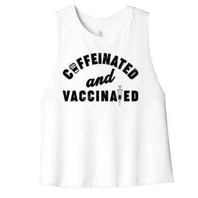 Caffeinated And Vaccinated Women's Racerback Cropped Tank