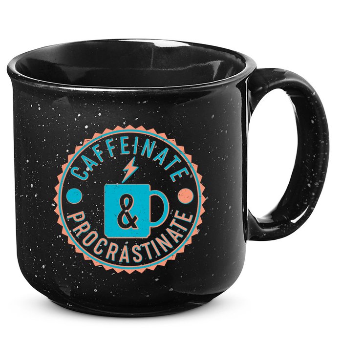 Caffinate & Procrastinate 15oz Campfire Ceramic Mug