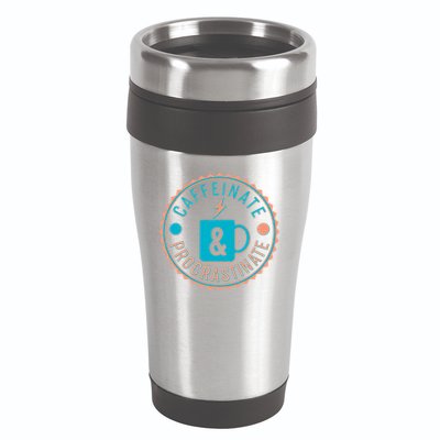 Caffinate & Procrastinate 16oz Travel Tumbler