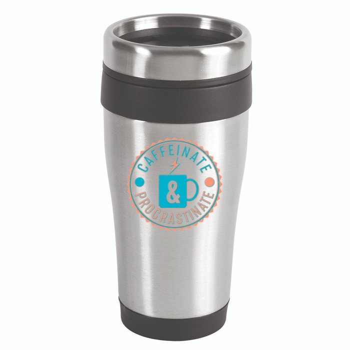Caffinate & Procrastinate 16oz Travel Tumbler