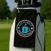 Caffinate & Procrastinate Golf Towel