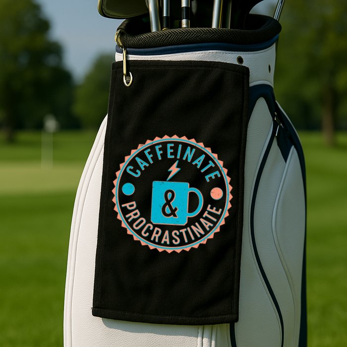Caffinate & Procrastinate Golf Towel