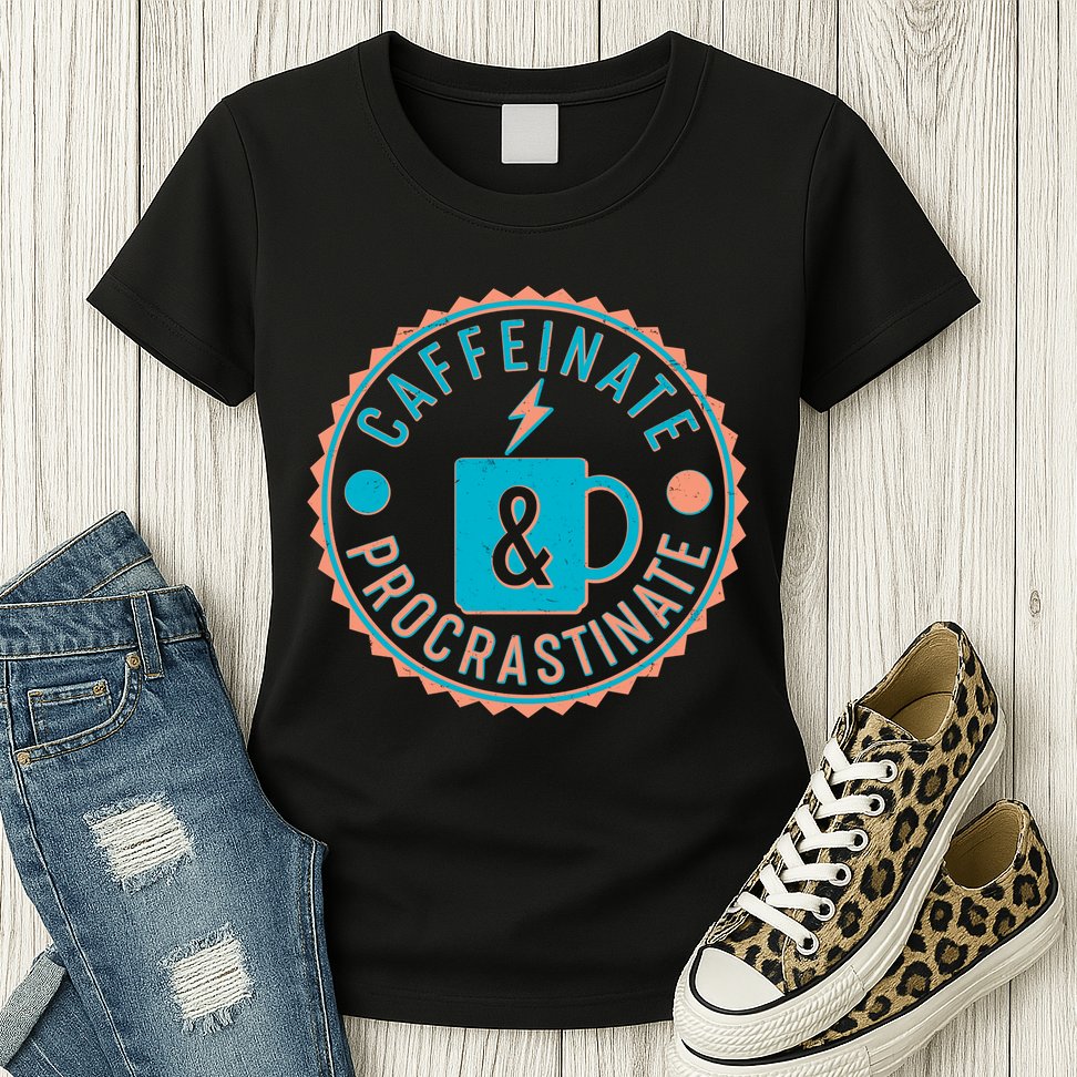 Caffinate & Procrastinate Womens T-Shirt