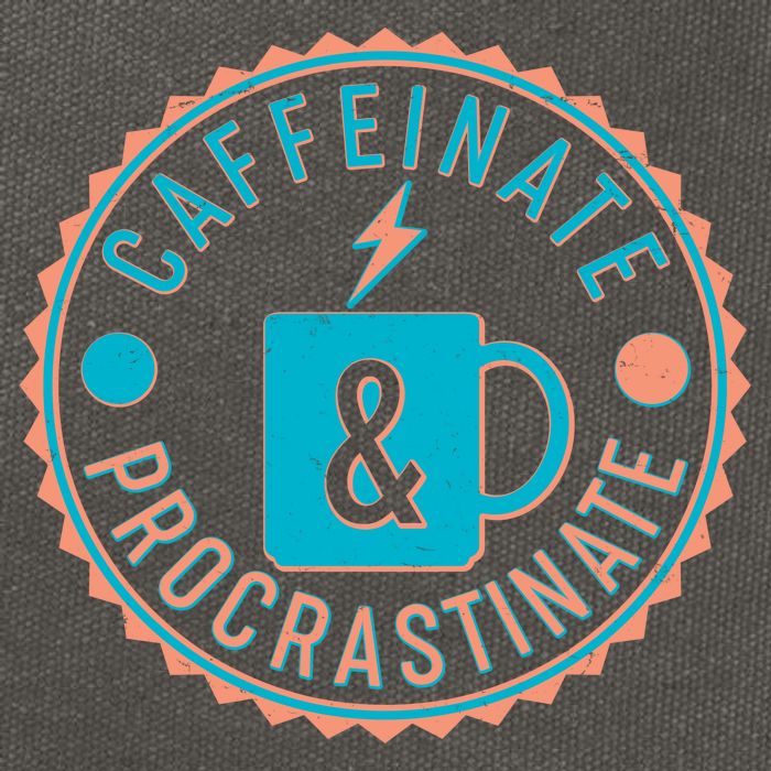 Caffinate & Procrastinate Cotton Canvas Backpack