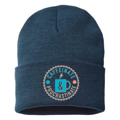 Caffinate & Procrastinate Sustainable Knit Beanie