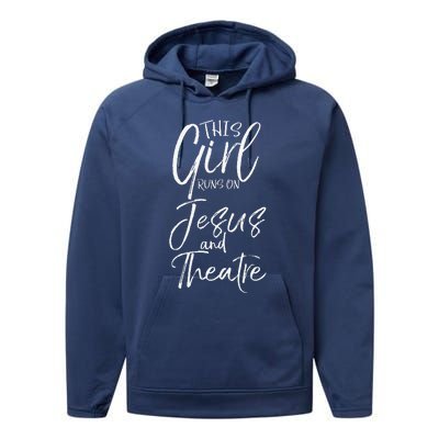 Christian Acting Gift This Runs On Jesus And Theatre Performance Fleece Hoodie