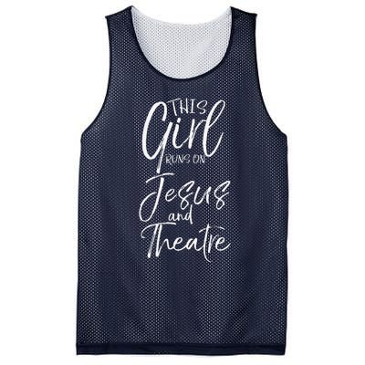 Christian Acting Gift This Runs On Jesus And Theatre Mesh Reversible Basketball Jersey Tank