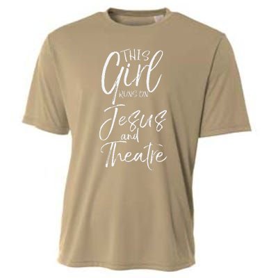 Christian Acting Gift This Runs On Jesus And Theatre Cooling Performance Crew T-Shirt