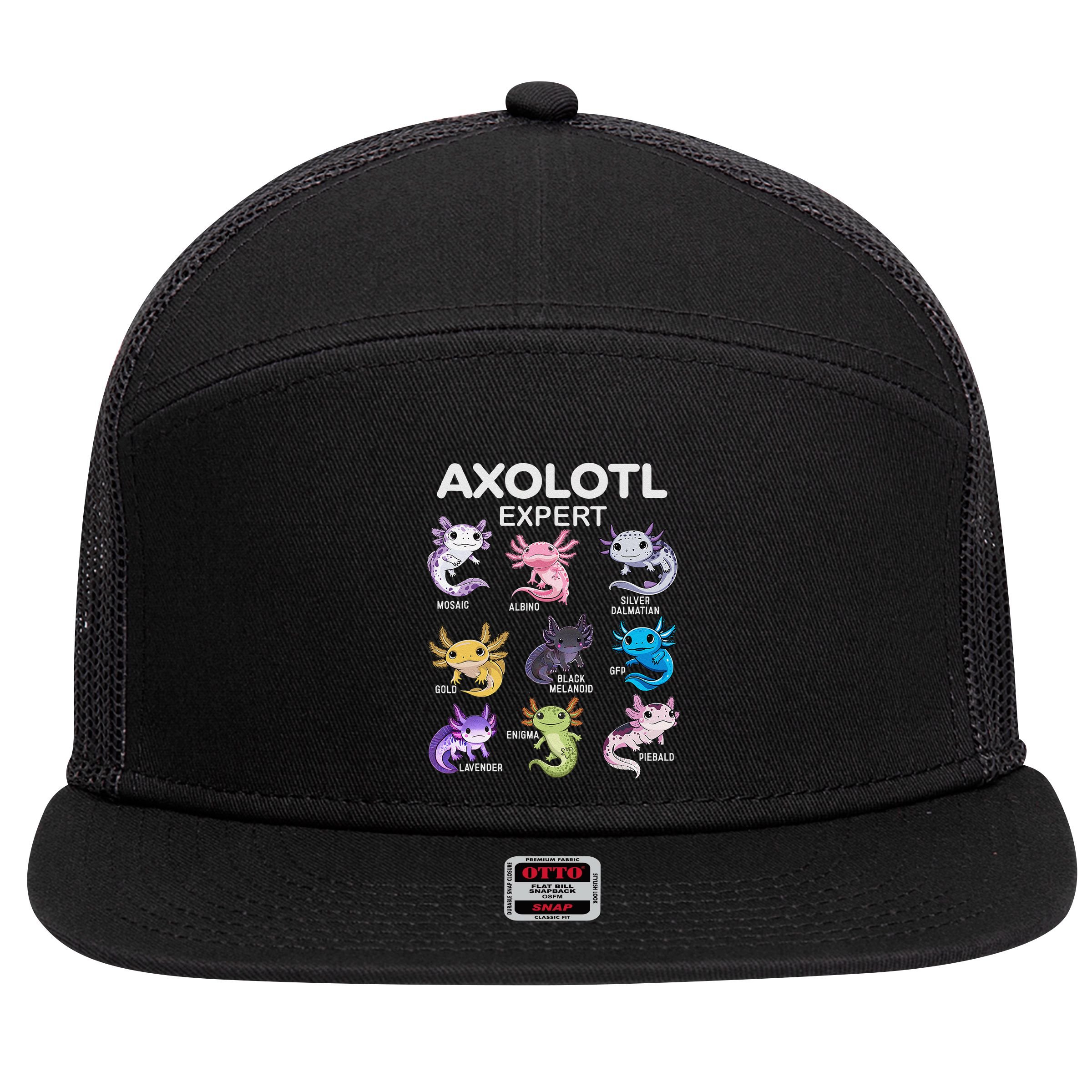Cute Axolotl Girl Axolotl Gift 7 Panel Mesh Trucker Snapback Hat