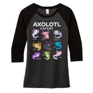 Cute Axolotl Girl Axolotl Gift Women's Tri-Blend 3/4-Sleeve Raglan Shirt