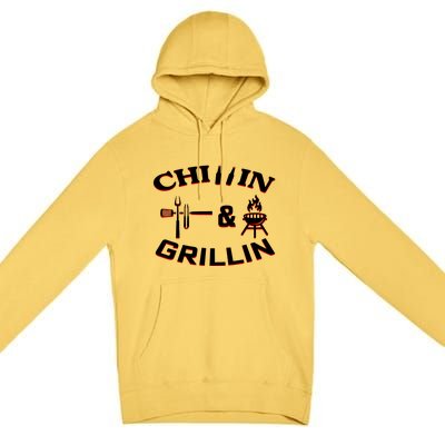 Chillin And Grillin BBQ Cooking Premium Pullover Hoodie