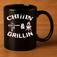 Chillin And Grillin BBQ Cooking 11oz C Handle Ceramic Mug