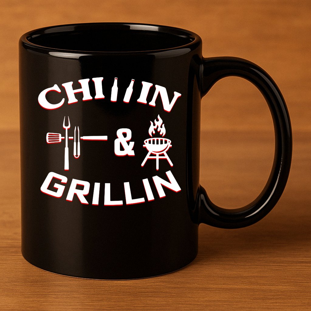 Chillin And Grillin BBQ Cooking 11oz C Handle Ceramic Mug