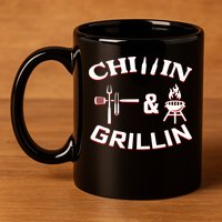 Chillin And Grillin BBQ Cooking 11oz C Handle Ceramic Mug