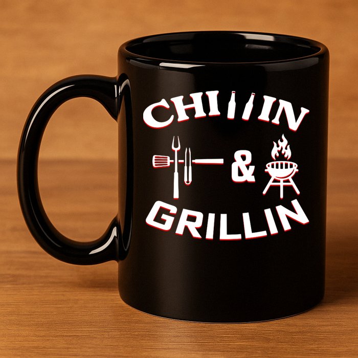 Chillin And Grillin BBQ Cooking 11oz C Handle Ceramic Mug
