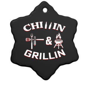 Chillin And Grillin BBQ Cooking Ceramic Star Ornament