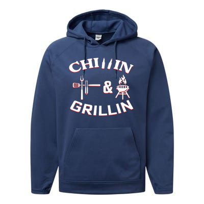 Chillin And Grillin BBQ Cooking Performance Fleece Hoodie