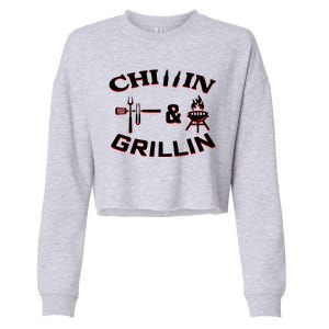 Chillin And Grillin BBQ Cooking Cropped Pullover Crew