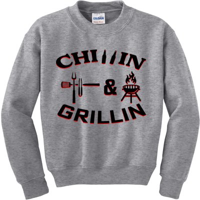 Chillin And Grillin BBQ Cooking Kids Sweatshirt