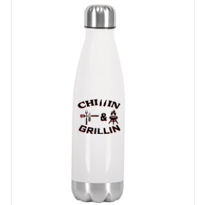 Chillin And Grillin BBQ Cooking Stainless Steel Insulated Water Bottle