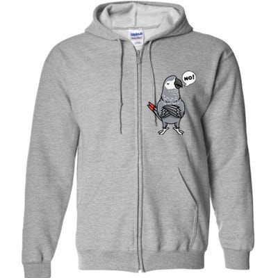 Congo African Grey Parrot Full Zip Hoodie