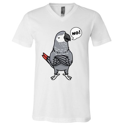 Congo African Grey Parrot V-Neck T-Shirt