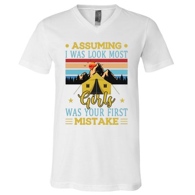 Camping Adventures Graphic V-Neck T-Shirt