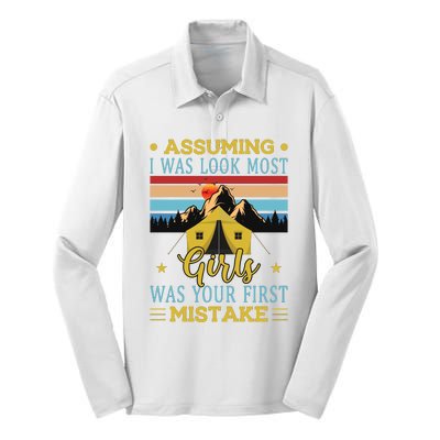 Camping Adventures Graphic Silk Touch Performance Long Sleeve Polo