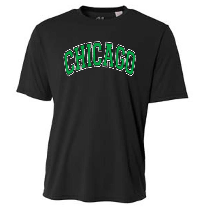 Chicago Arched Green Text Cooling Performance Crew T-Shirt