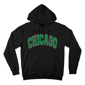 Chicago Arched Green Text Hoodie