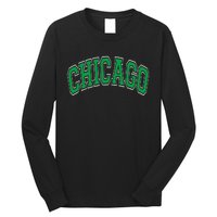 Chicago Arched Green Text Long Sleeve Shirt