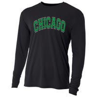 Chicago Arched Green Text Cooling Performance Long Sleeve Crew