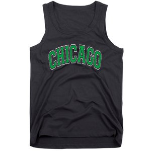 Chicago Arched Green Text Tank Top